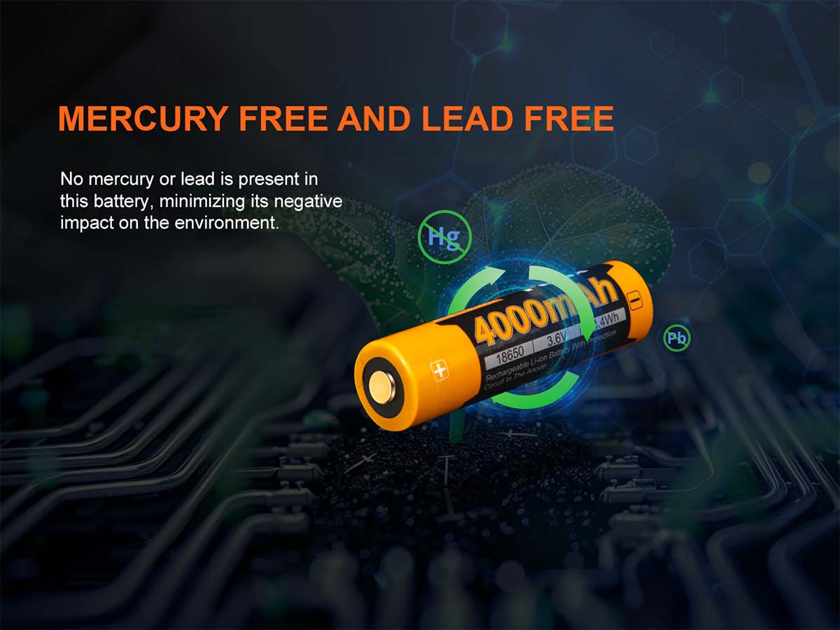 mercury lead free fenix arb-l18-4000 rechargeable battery 