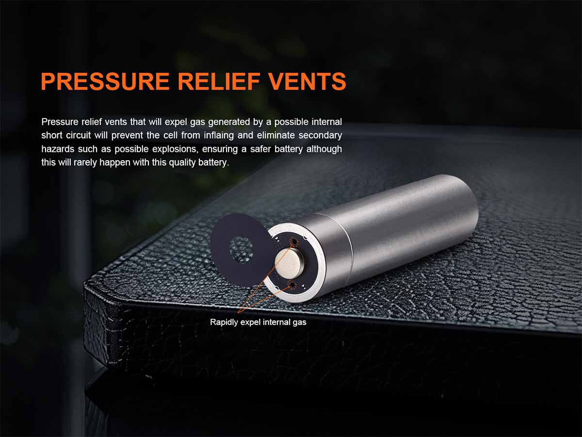 pressure vents prevent explosions fenix ARB-L18-4000 rechargeable battery