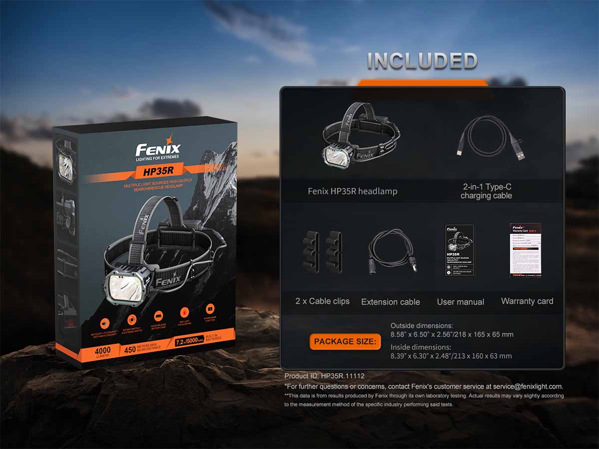 fenix hp35r professional headlamp package included standard edition
