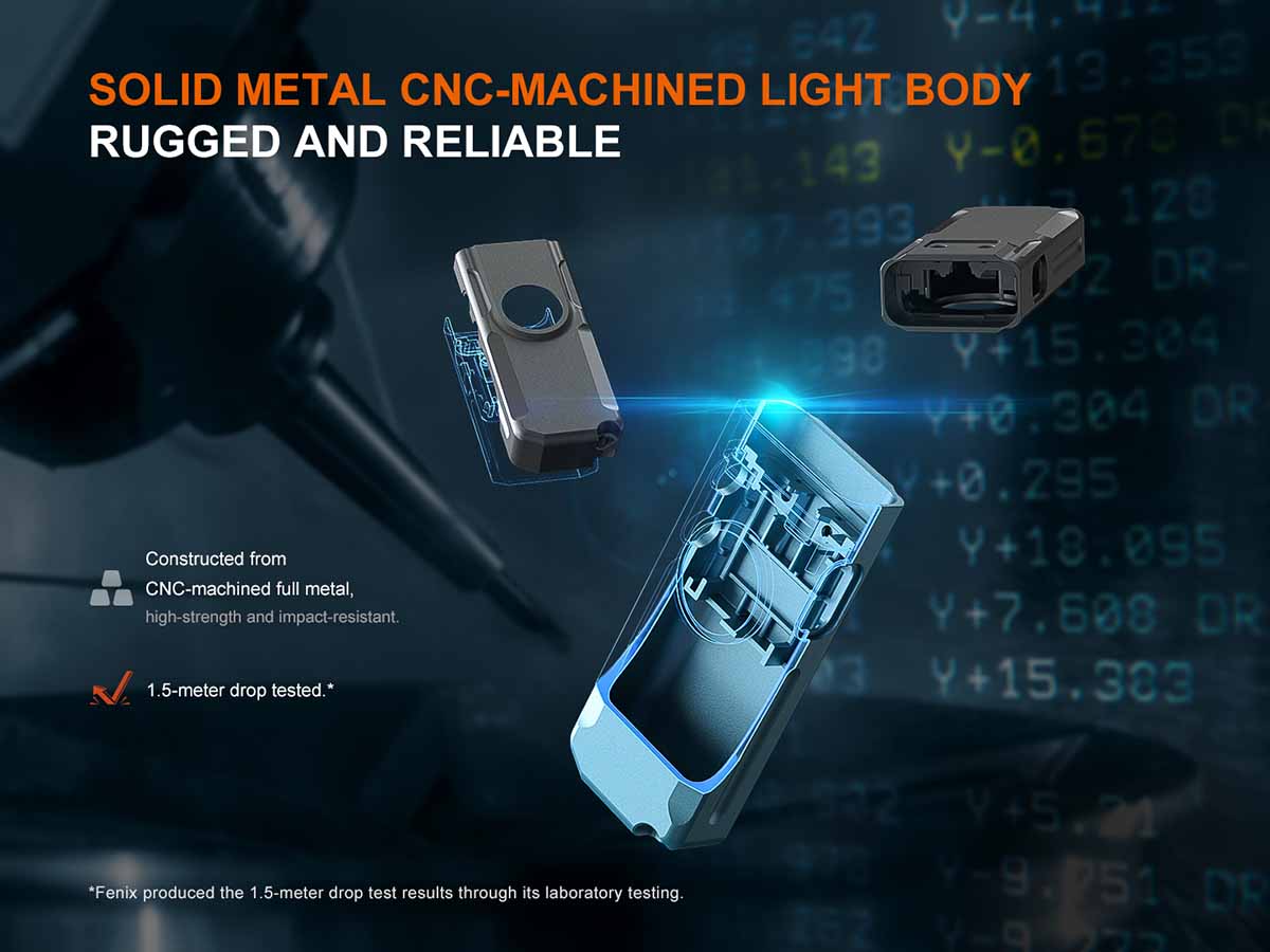 durable cnc machined body fenix e06r rechargeable edc flashlight 