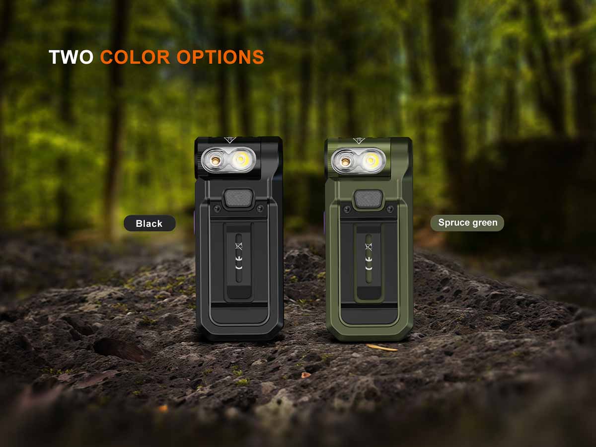 two color options fenix sw05r uv clip on flashlight