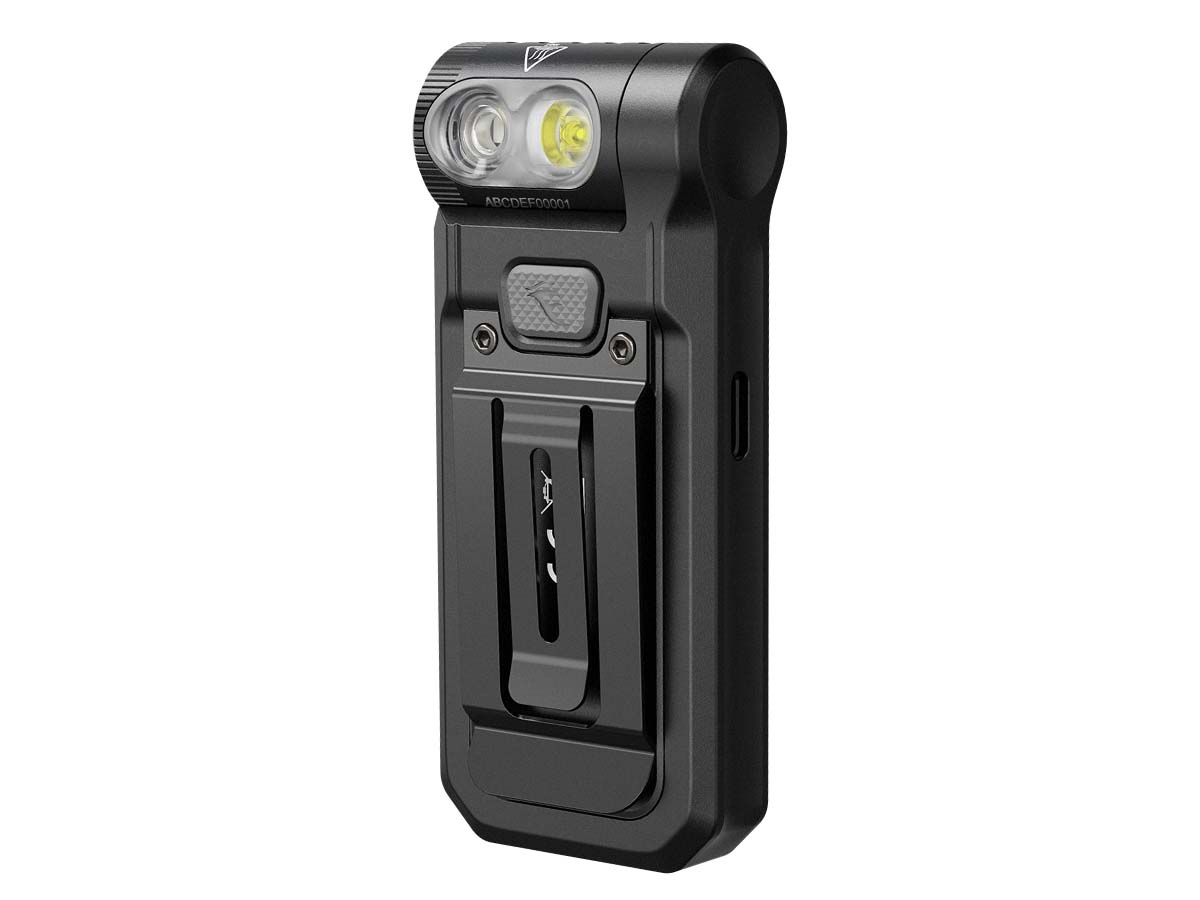 fenix sw05r uv clip on flashlight back