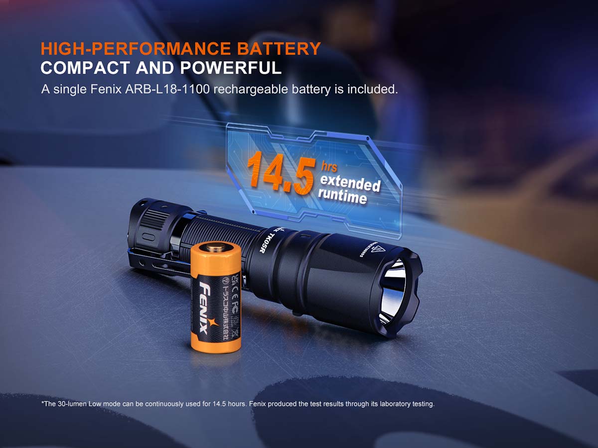 fenix tk05r tactical edc flashlight battery