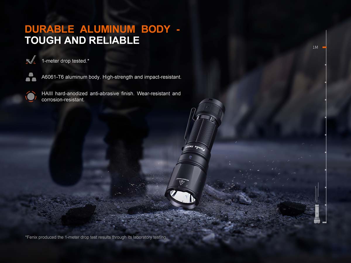 fenix tk05r tactical edc flashlight impact resistant
