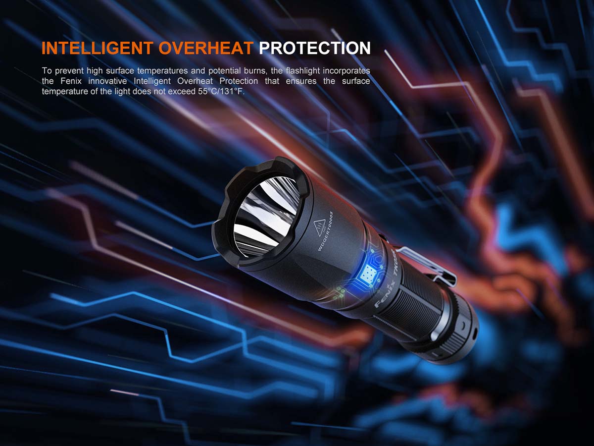 fenix tk05r tactical edc flashlight overheat protection