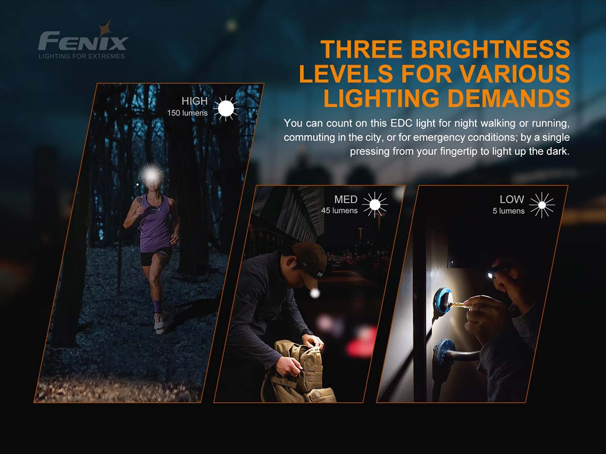 fenix mini lite compact edc flashlight brightness levels