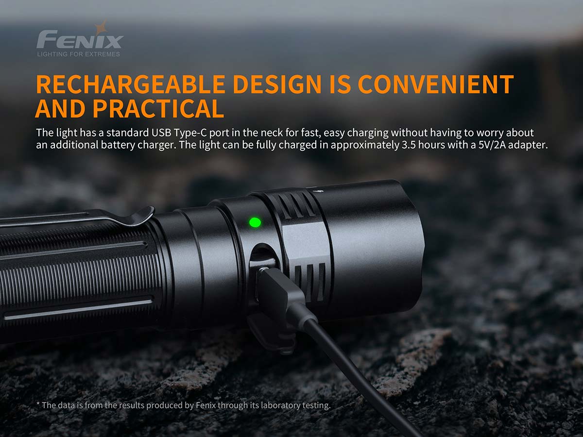 Fenix PD40R V2.0 Rechargeable Flashlight - 3000 Lumens Lighting